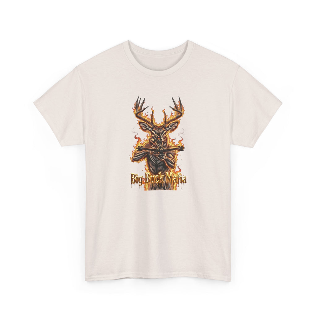 Deer Skull Flame Tee — "Big Buck Mafia" Hunting Graphic T-Shirt