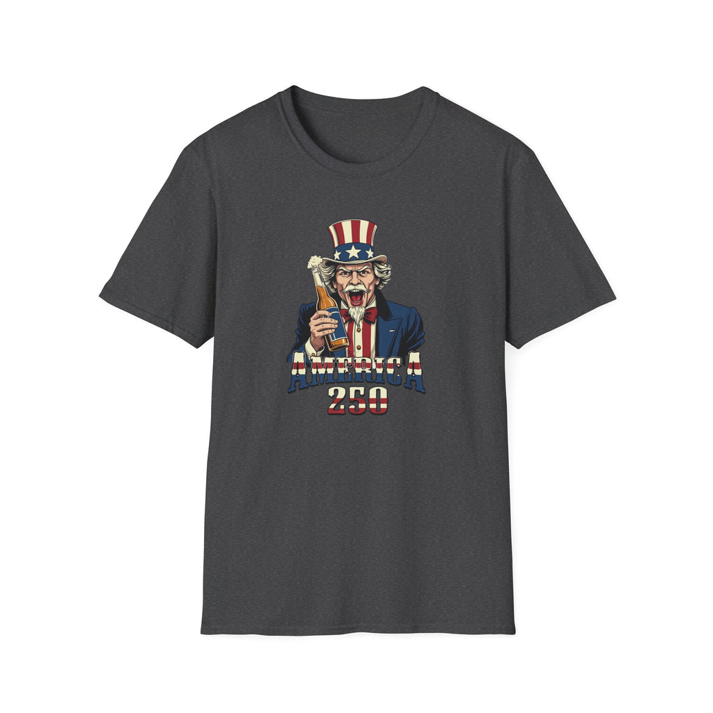Uncle Sam Beer Graphic T-Shirt — Patriotic "America 250" Party Tee