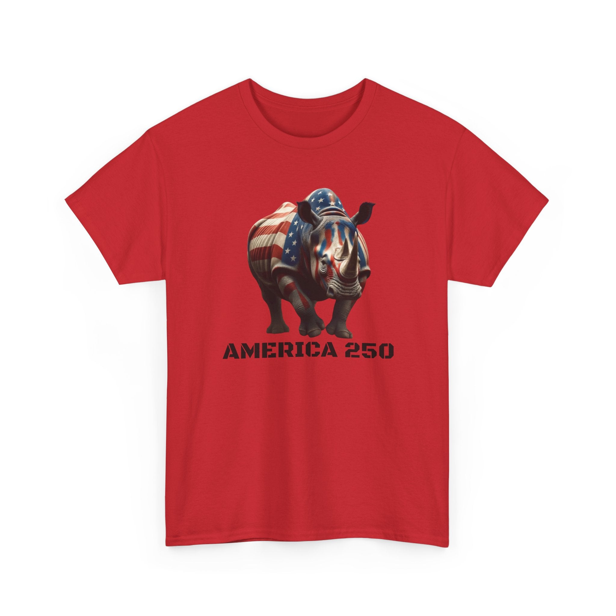 T-Shirt — America 250 Patriotic Rhinoceros Tee