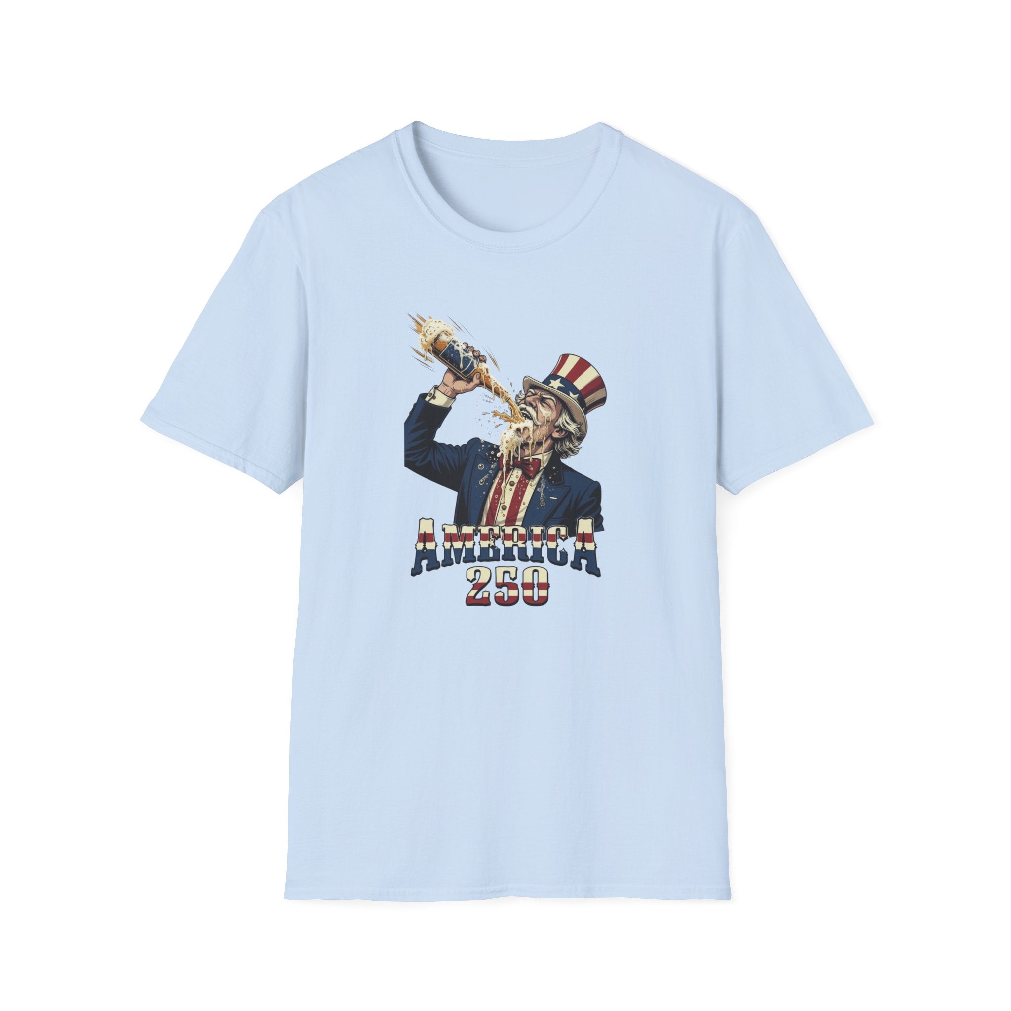 T-Shirt — Patriotic Uncle Sam Beer Chug Graphic (America 250)