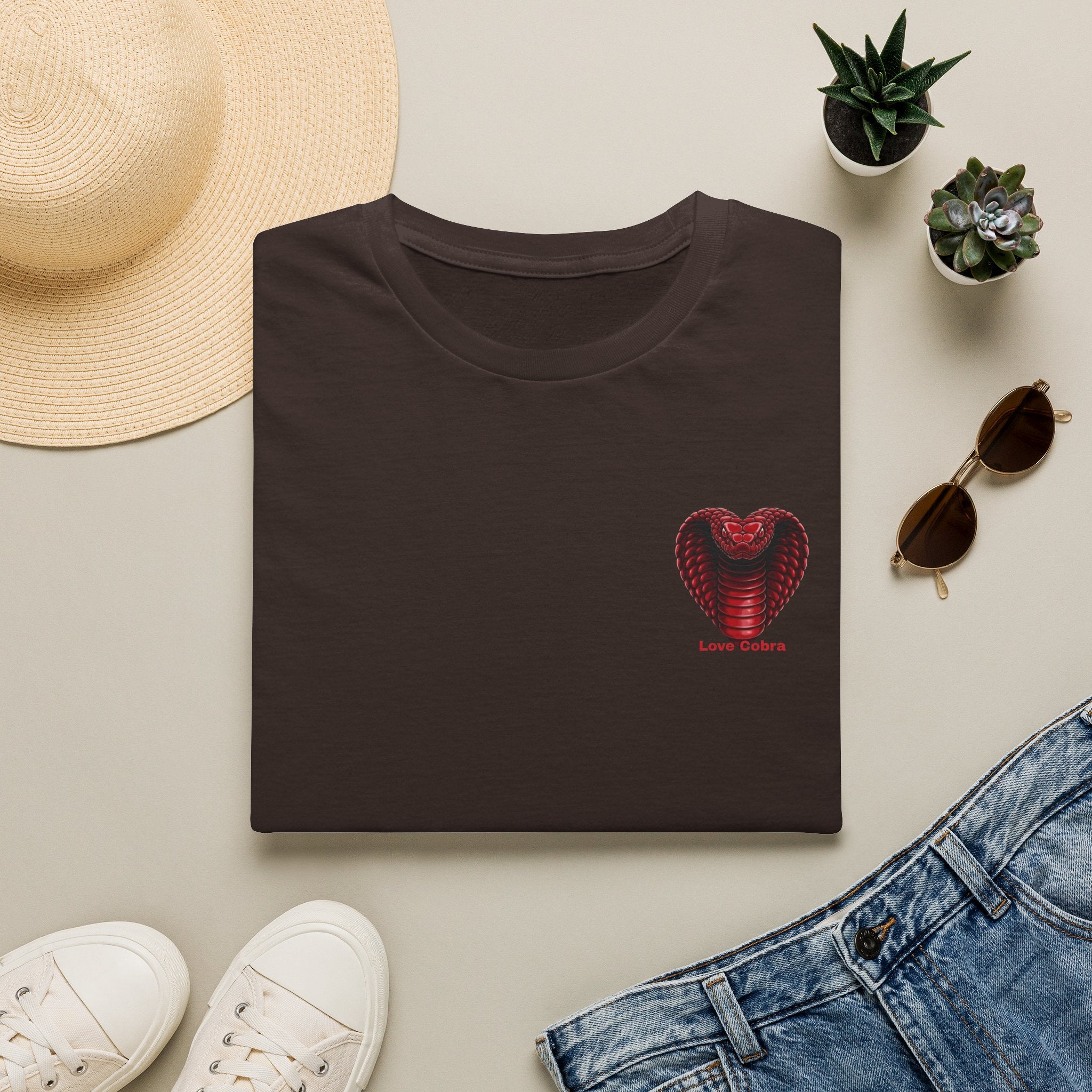 Heart Cobra T‑Shirt — 'Love Bites' Snake Heart Graphic Tee