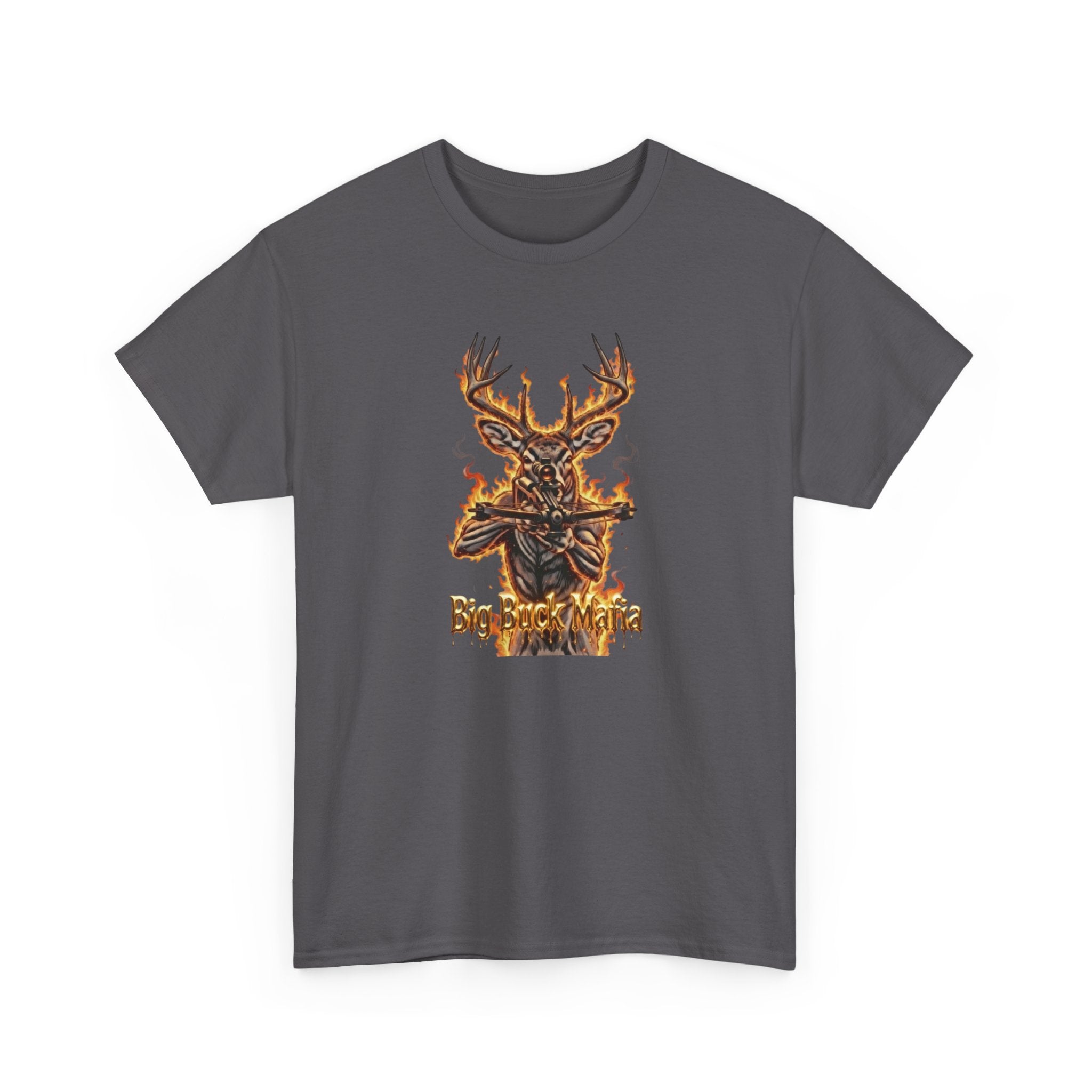 Deer Skull Flame Tee — "Big Buck Mafia" Hunting Graphic T-Shirt