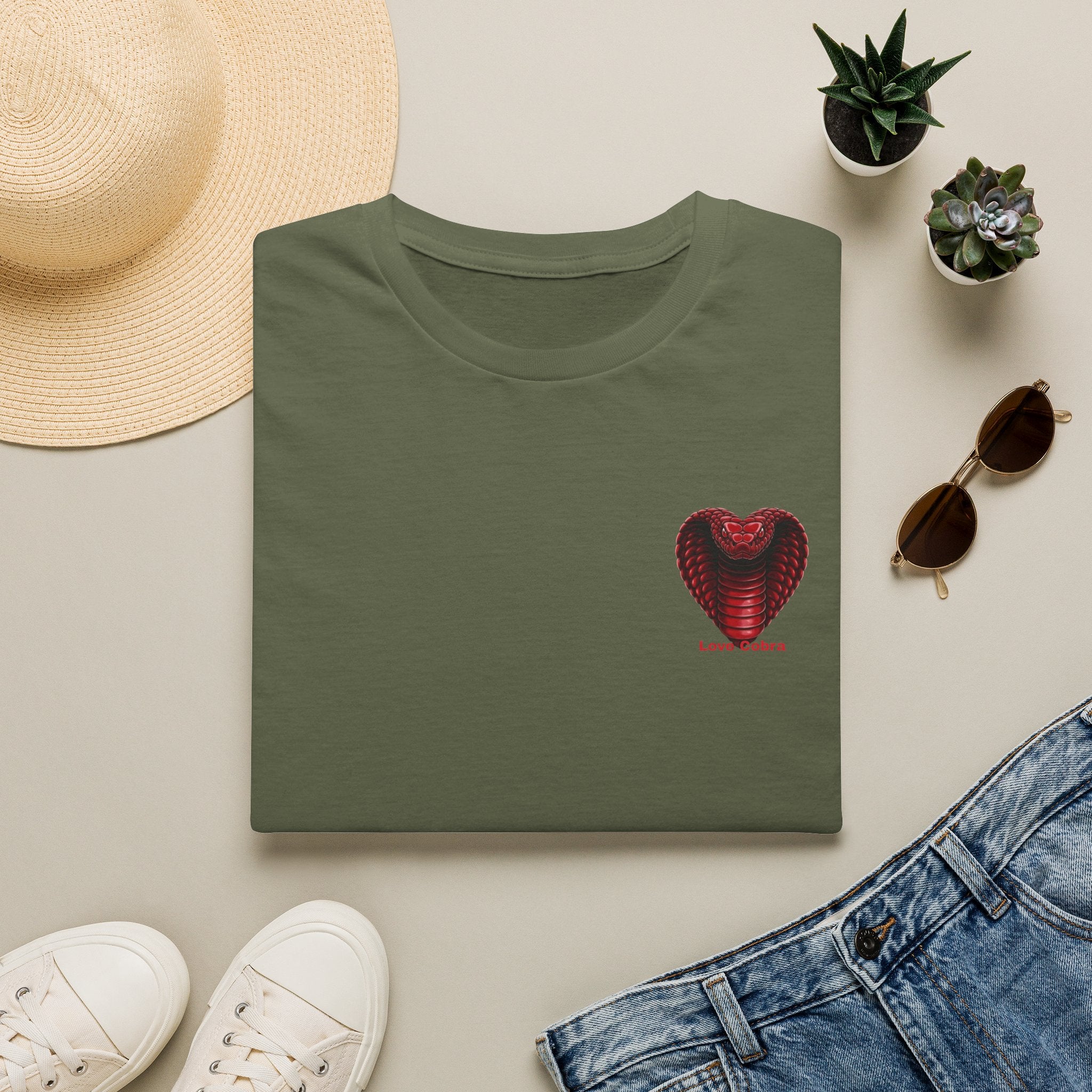 Heart Cobra T‑Shirt — 'Love Bites' Snake Heart Graphic Tee