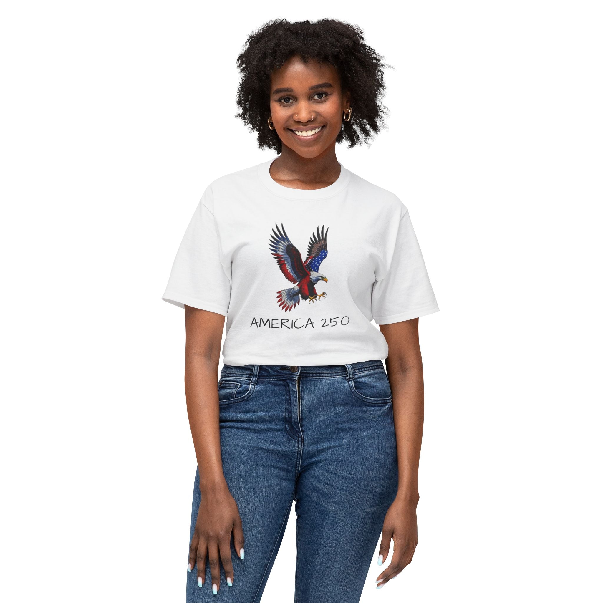 America 250 Eagle T-Shirt — Patriotic Bald Eagle Graphic