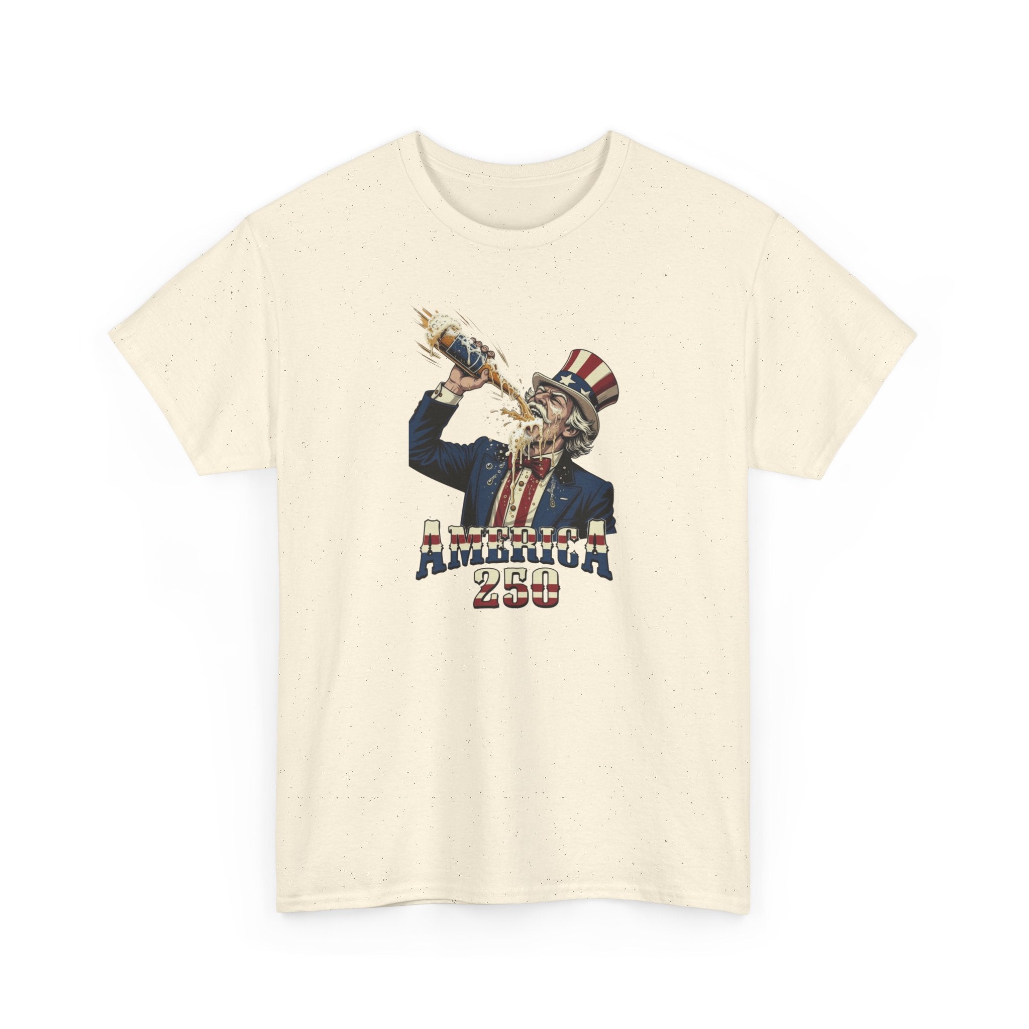 T-Shirt — Vintage Uncle Sam Chugging 'America 250' Patriotic Tee