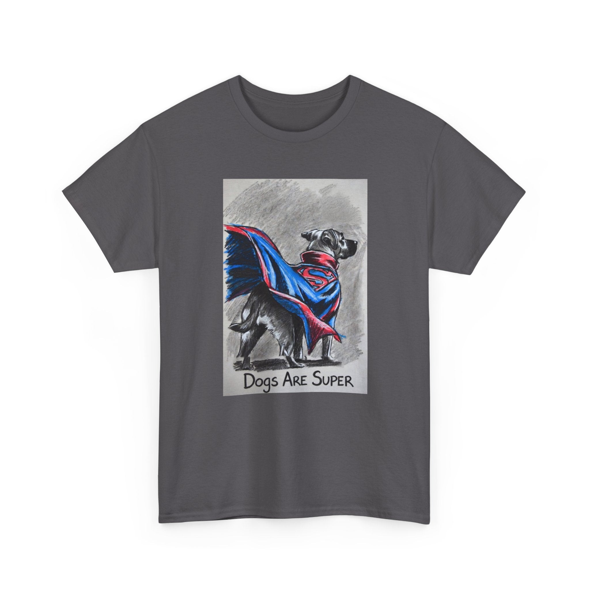 Dog Lover T‑Shirt — "Dogs Are Super" Superhero Dog Graphic Tee