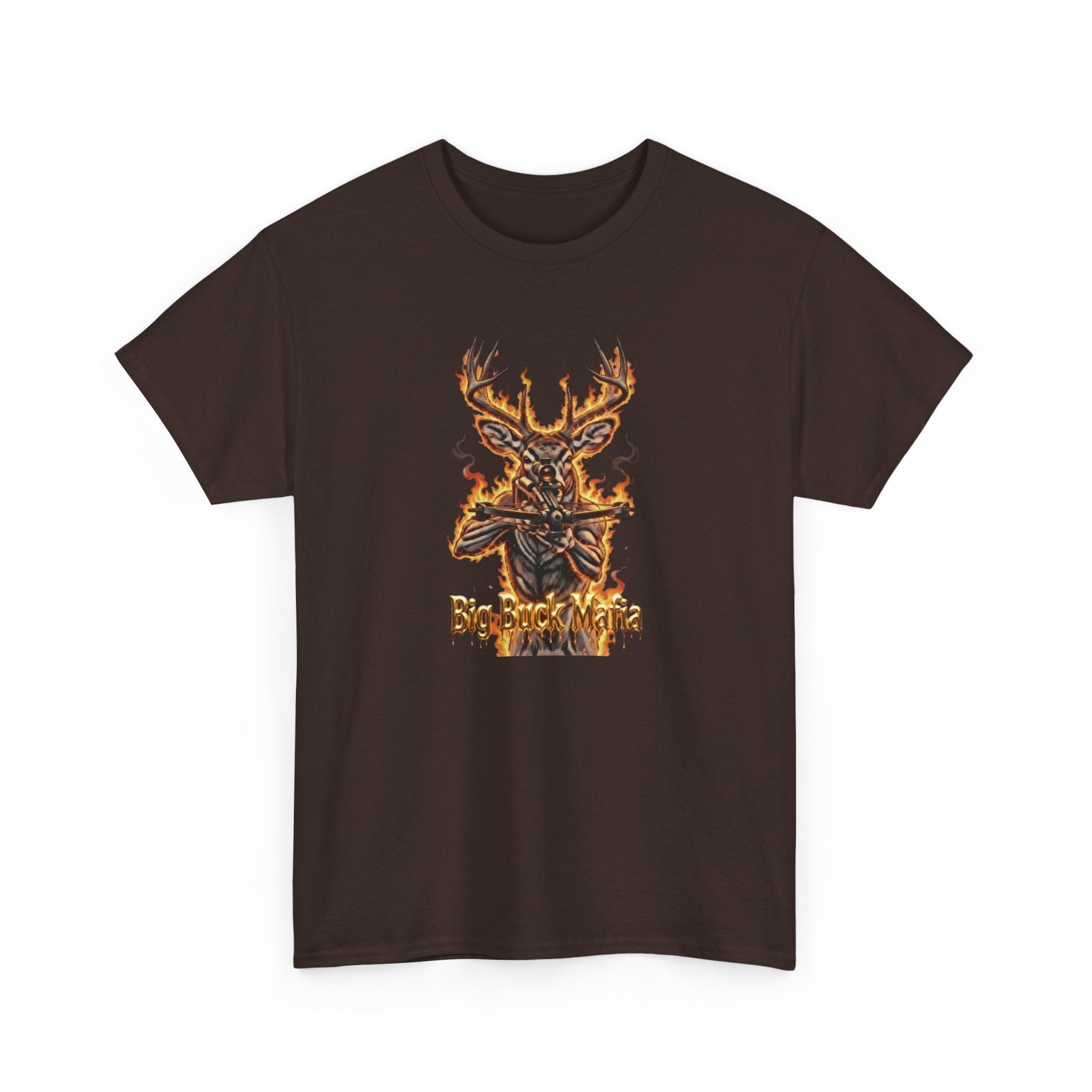 Deer Skull Flame Tee — "Big Buck Mafia" Hunting Graphic T-Shirt
