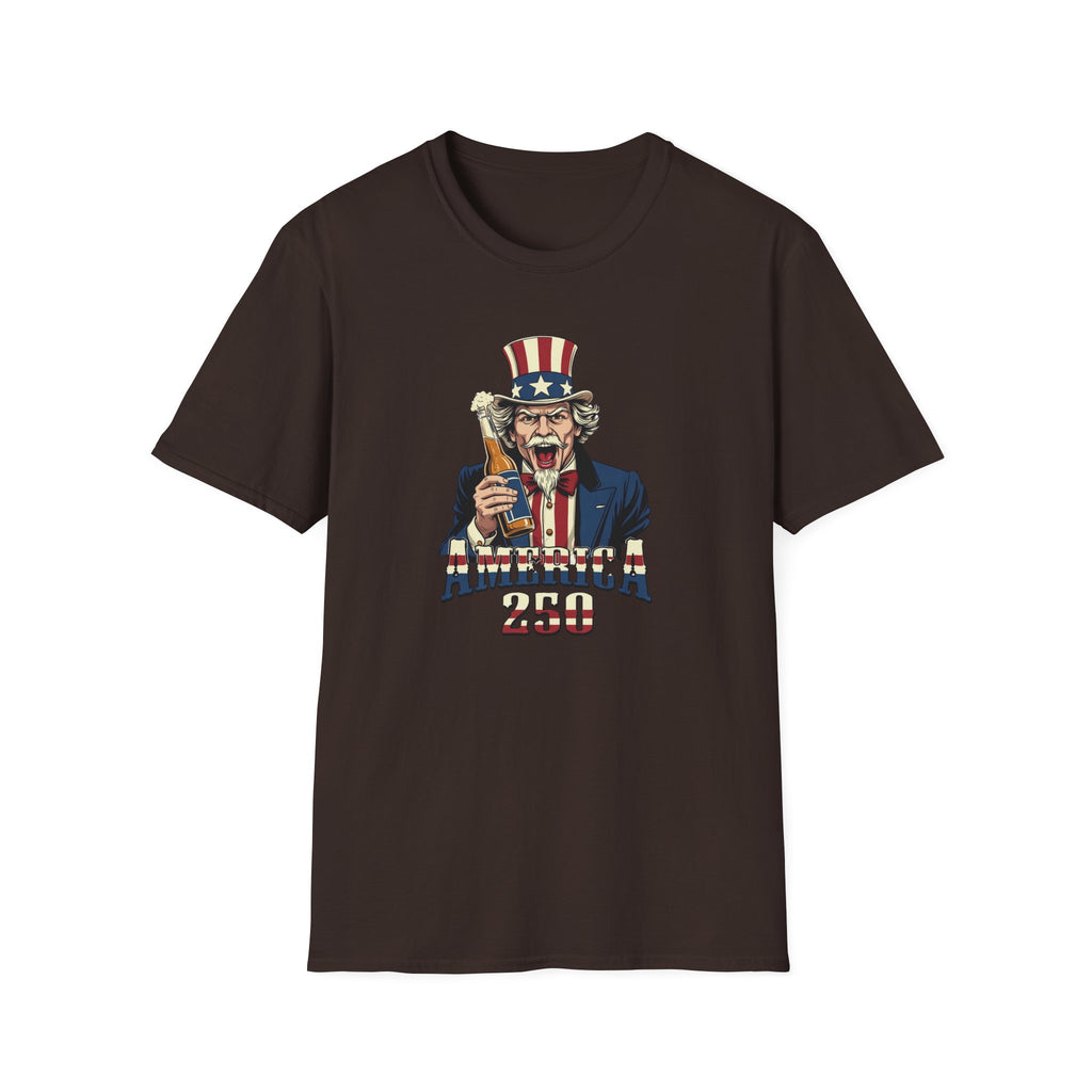 Uncle Sam Beer Graphic T-Shirt — Patriotic "America 250" Party Tee