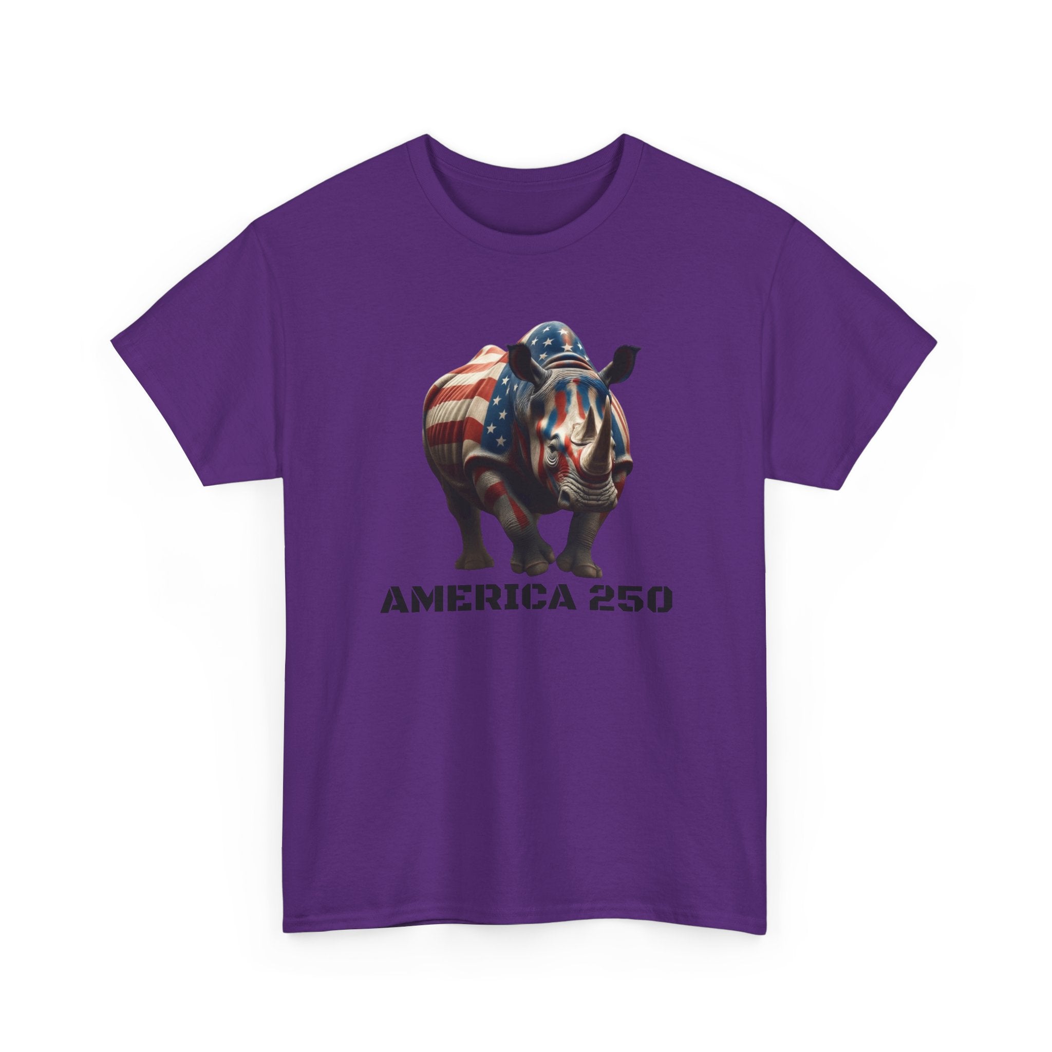 T-Shirt — America 250 Patriotic Rhinoceros Tee