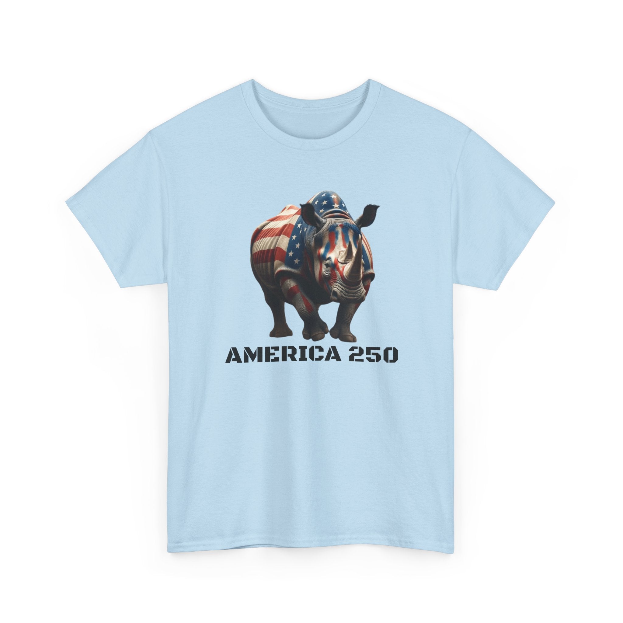 T-Shirt — America 250 Patriotic Rhinoceros Tee