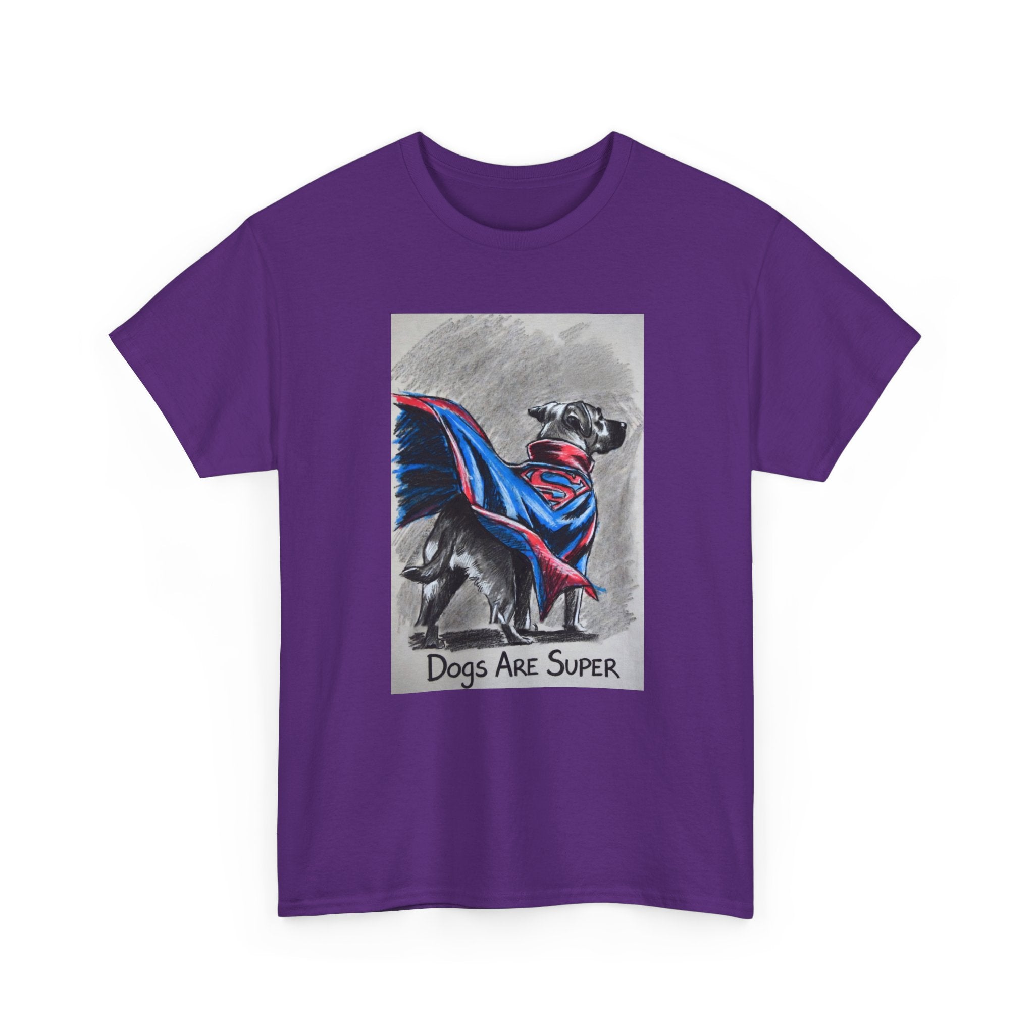 Dog Lover T‑Shirt — "Dogs Are Super" Superhero Dog Graphic Tee