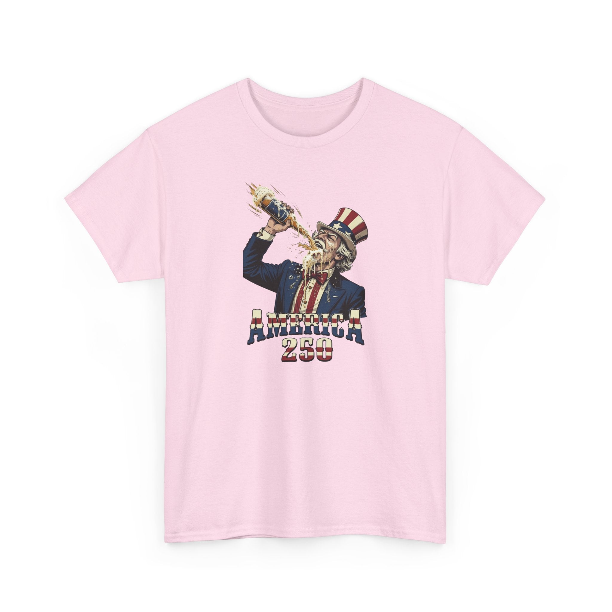 T-Shirt — Vintage Uncle Sam Chugging 'America 250' Patriotic Tee