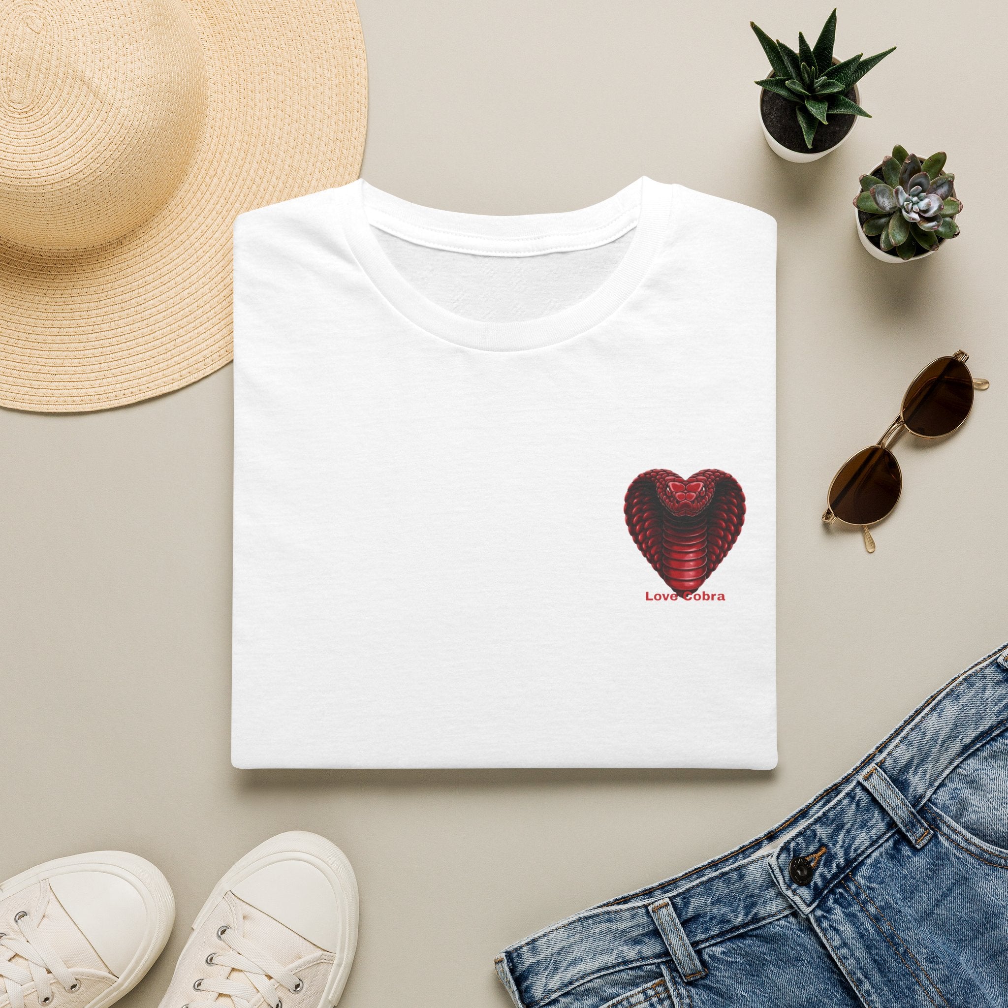 Heart Cobra T‑Shirt — 'Love Bites' Snake Heart Graphic Tee