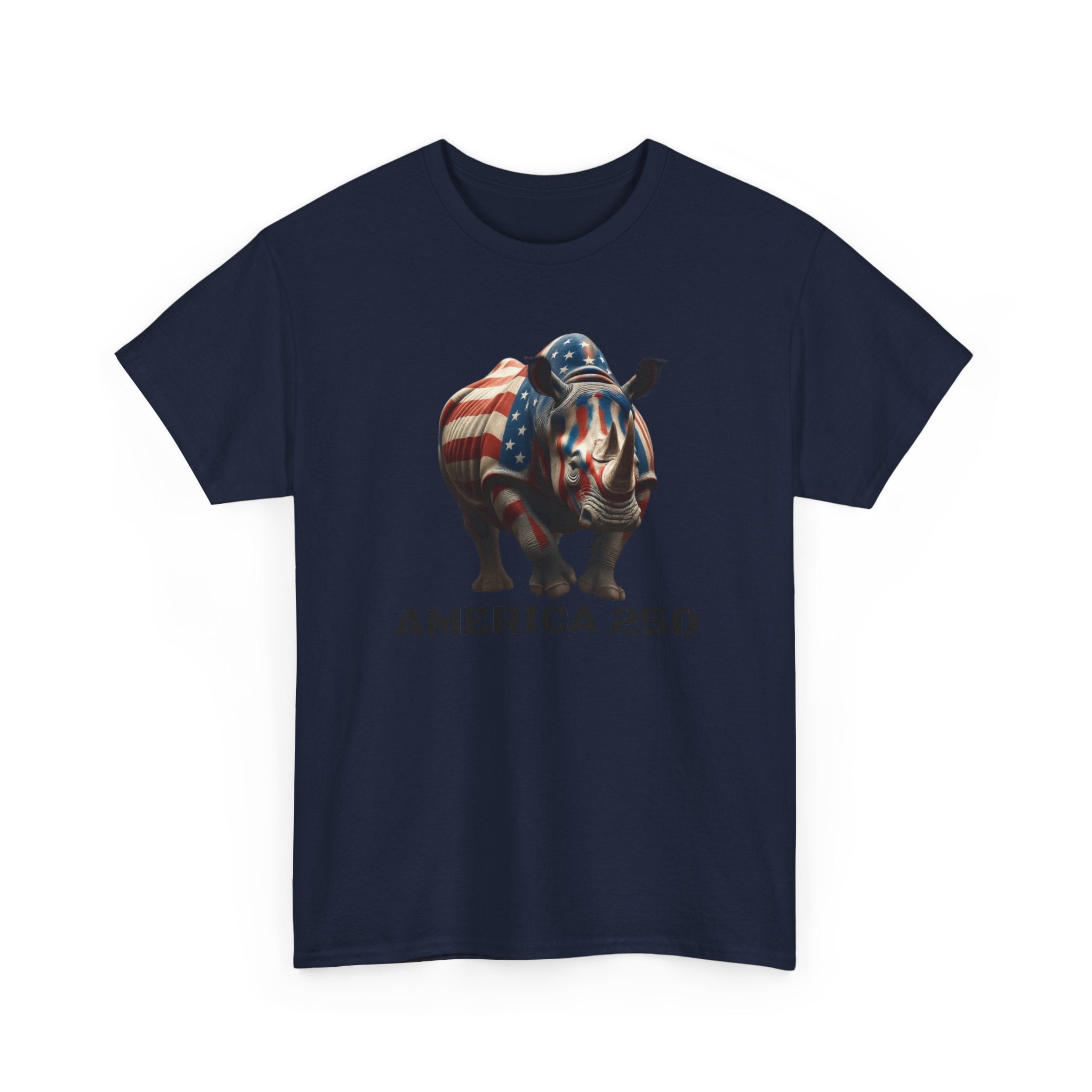 T-Shirt — America 250 Patriotic Rhinoceros Tee