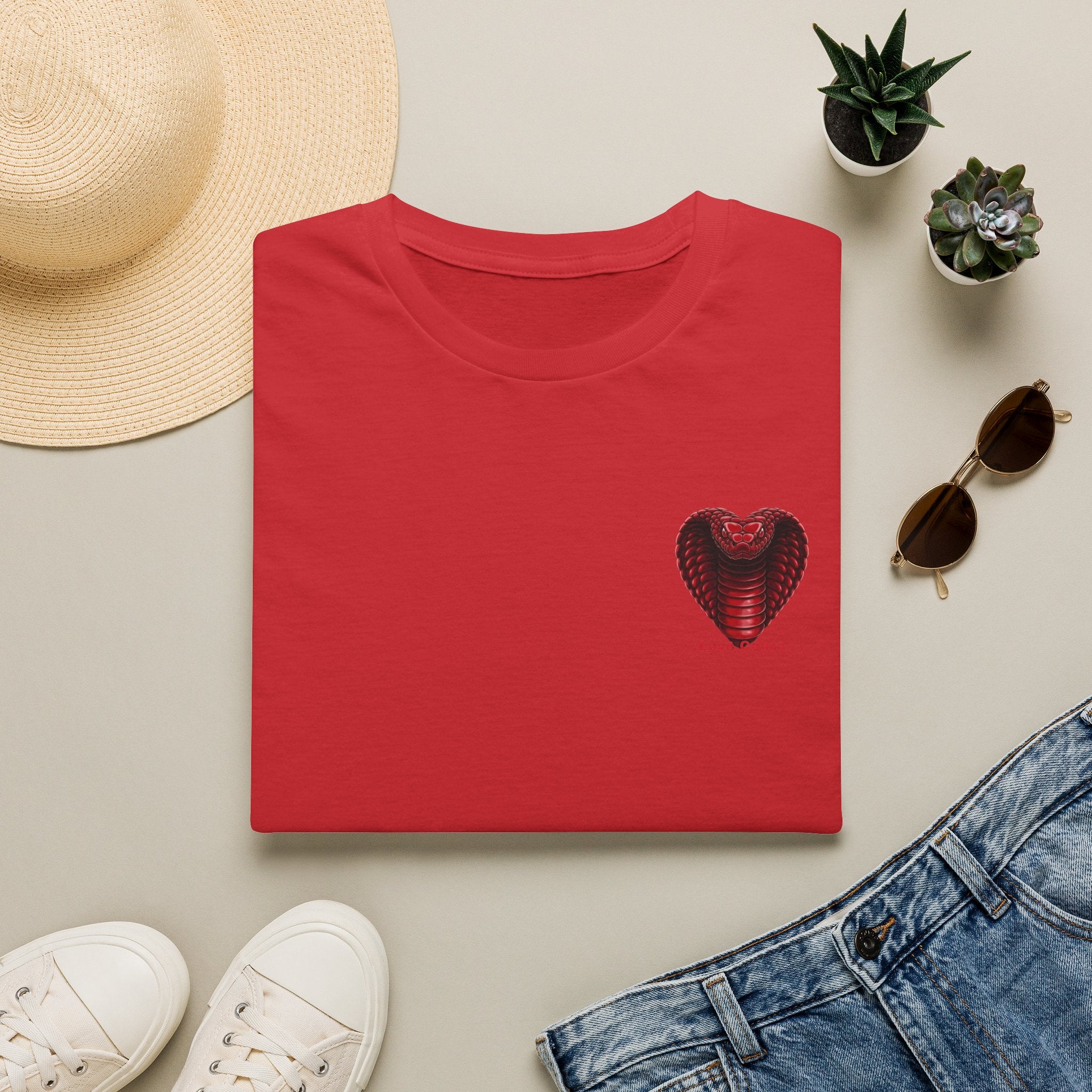 Heart Cobra T‑Shirt — 'Love Bites' Snake Heart Graphic Tee