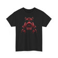 Hippo Biker Graphic Tee — Red Neon Hipster Hippo T‑Shirt