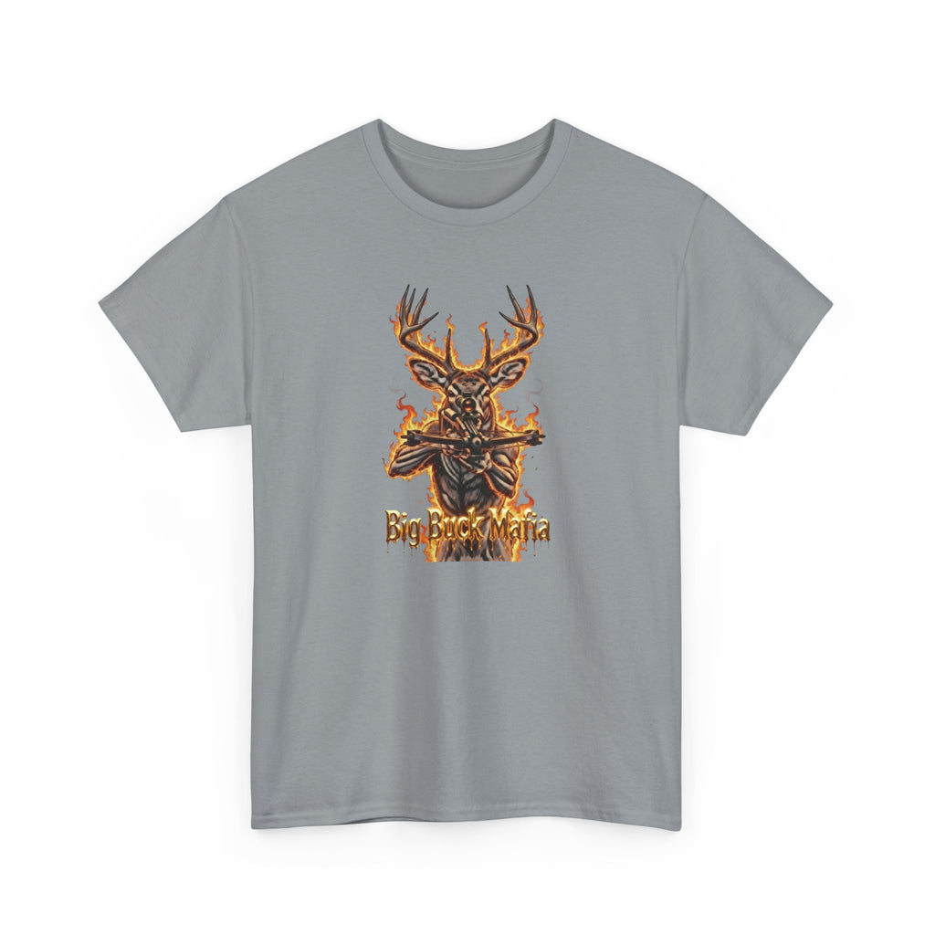 Deer Skull Flame Tee — "Big Buck Mafia" Hunting Graphic T-Shirt