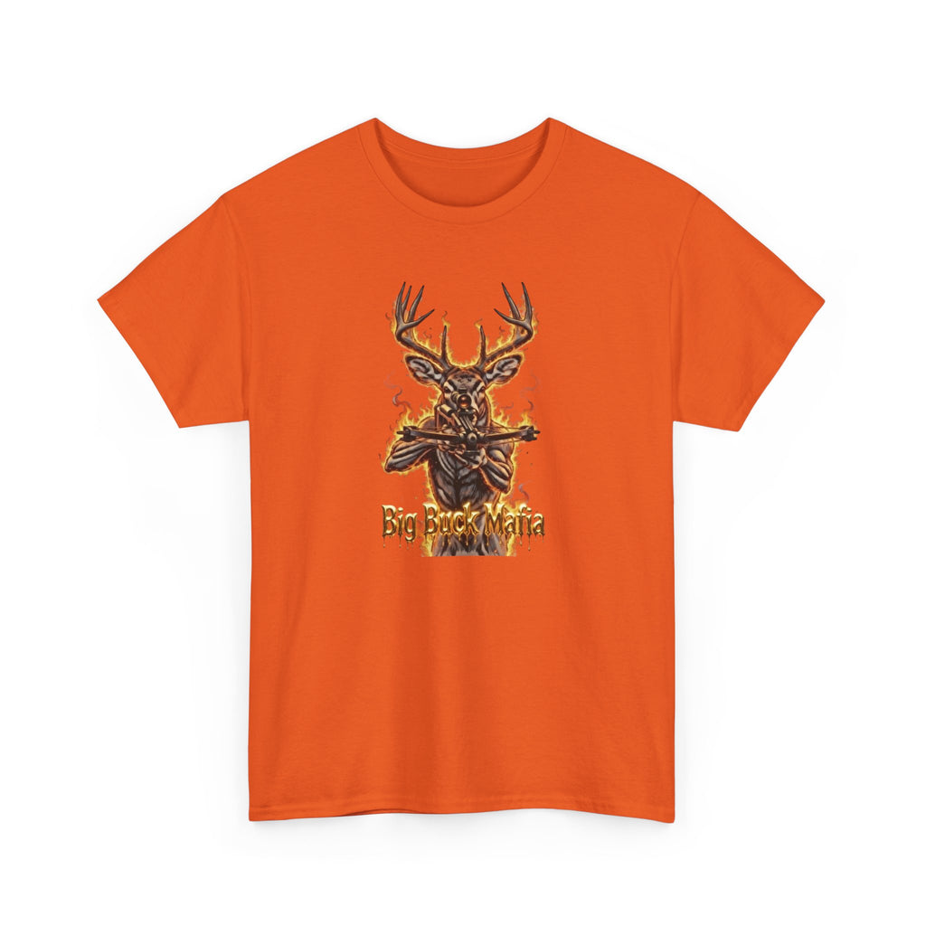 Deer Skull Flame Tee — "Big Buck Mafia" Hunting Graphic T-Shirt