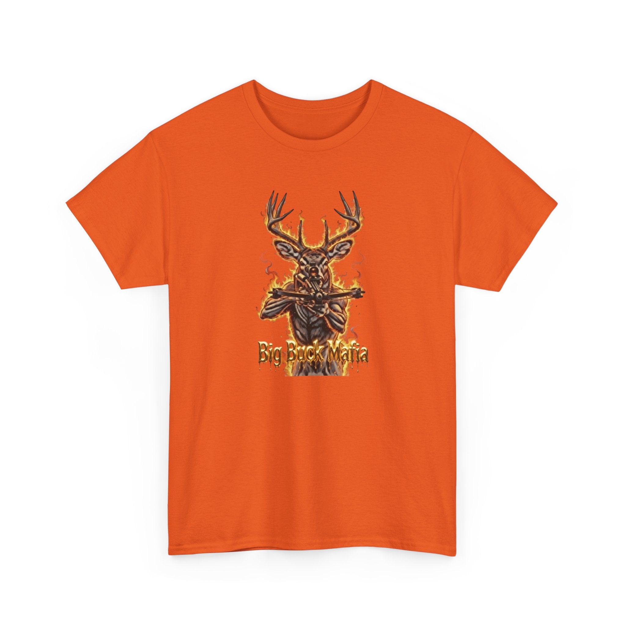 Deer Skull Flame Tee — "Big Buck Mafia" Hunting Graphic T-Shirt